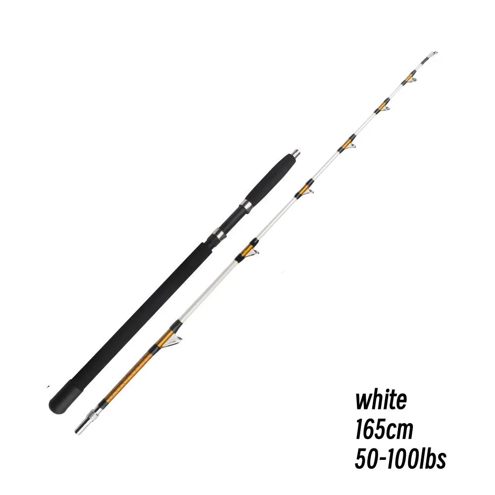 Trolling Fishing Rod Heave Strong Boat Rod 1.65m/1.8m 2 Sections Big Game SaltWater Jigging Rod 50-100lbs/80-100lbs/100-200lbs