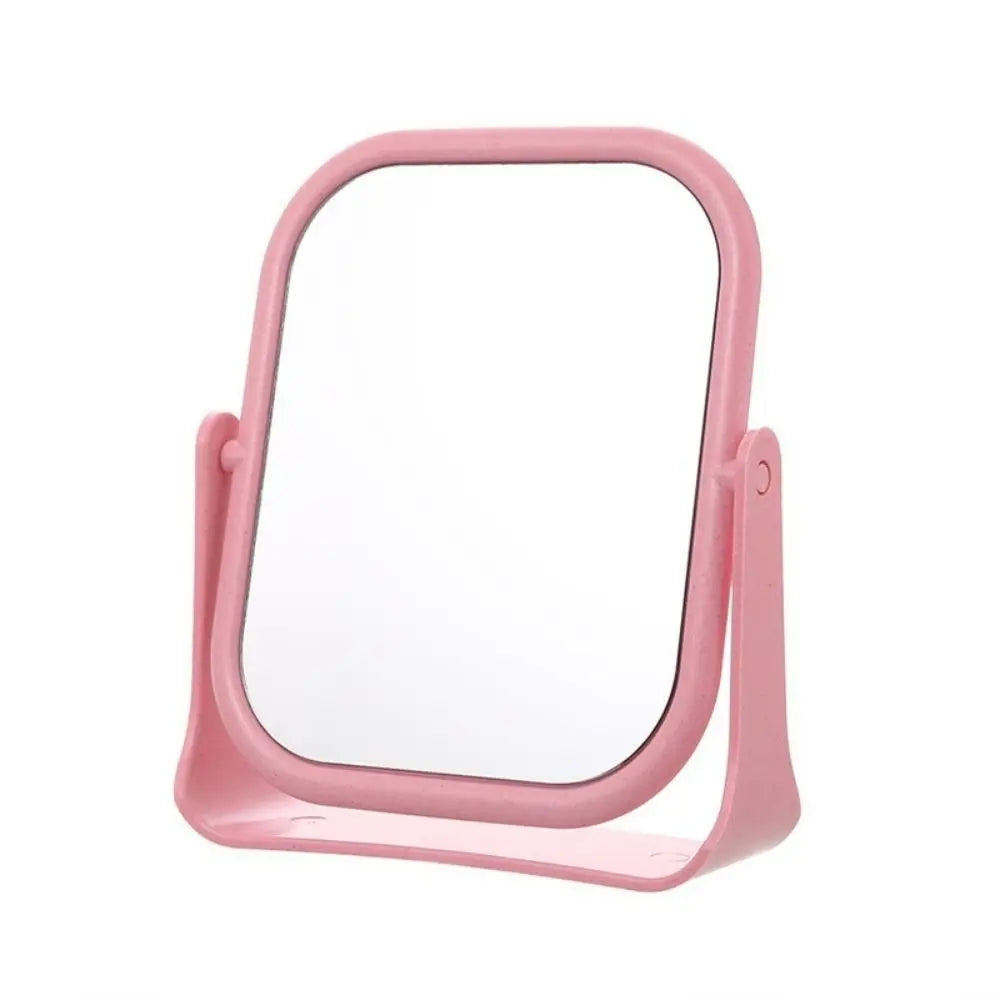 Foldable Desktop Makeup Mirror 360 Degree Rotating Double Sided Princess Mirror Adjustable With Stand Square Round Mirror Home