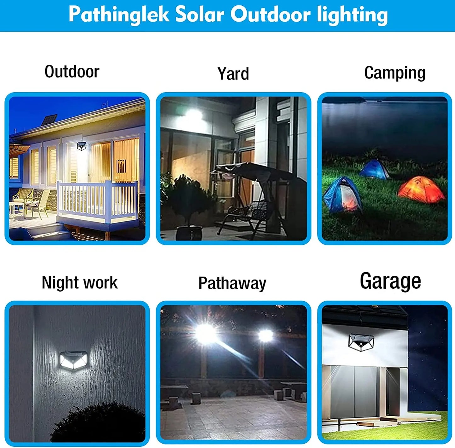 Solar Lights Outdoor 6 Pack, 100LED/3 Modes 270° Lighting Angle Motion Sensor Security Lights, IP65 Waterproof