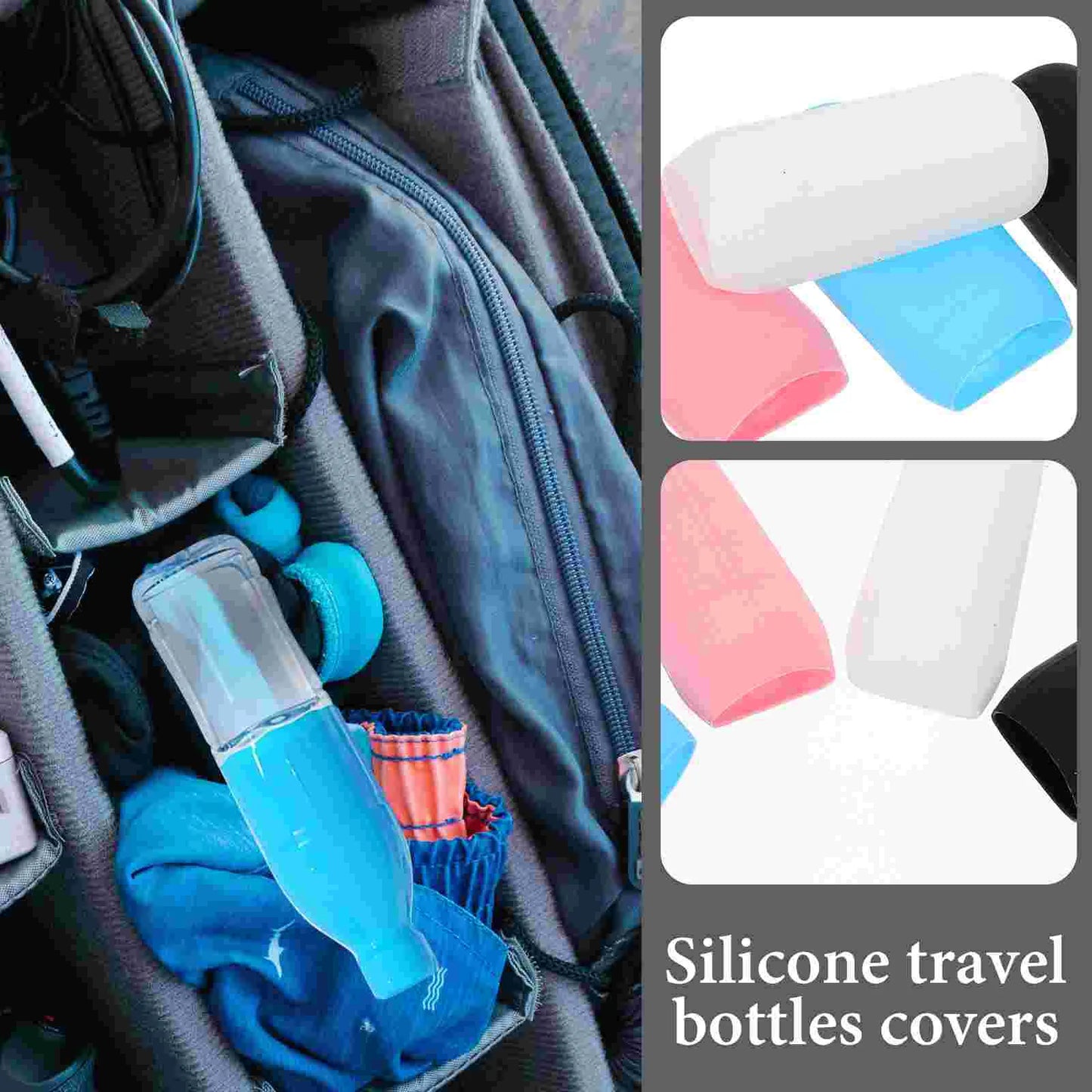 8 Pcs Elastic Sleeves For Leak Proofing Travel Silicone Leak-proof Sleeve Travel Shampoo Bottle Elastic Bottles Covers