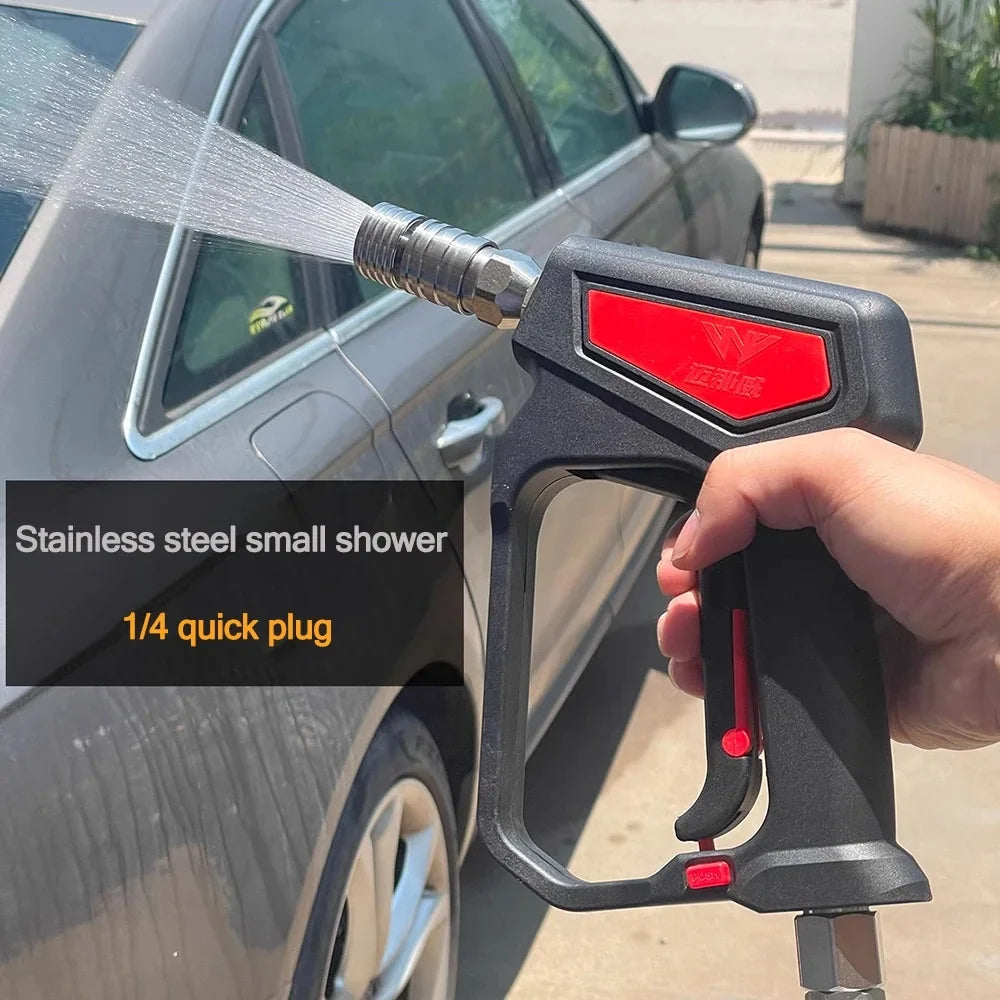 High Pressure Washer Gun Interface Stainless Steel Small Shower Blades Car Cleaning Kit 1/4 Quick Connect Wash Garden Sprayer