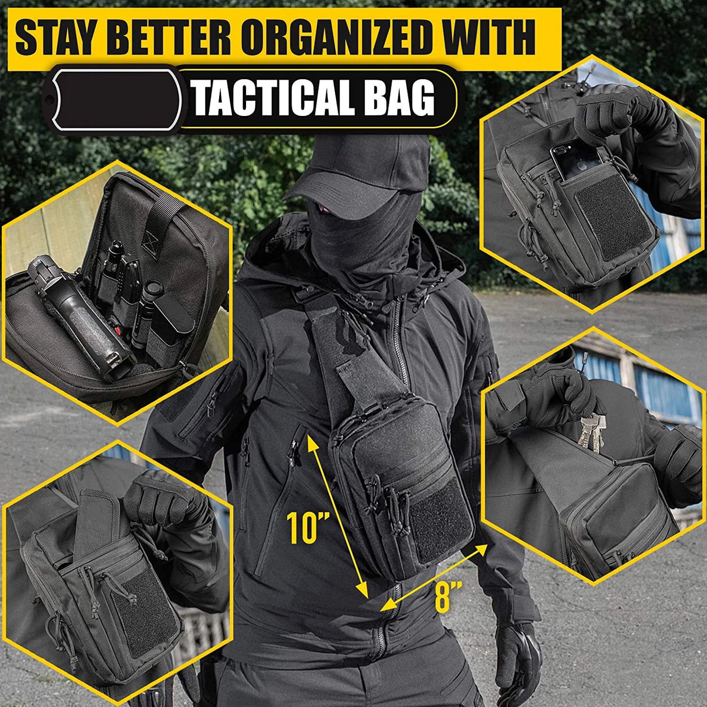 Tactical Gun Bag Shoulder Strap Bag Hunting Gun Holster Pouch Pistol Holder Case for Handgun Airsoft Adjustable Pack