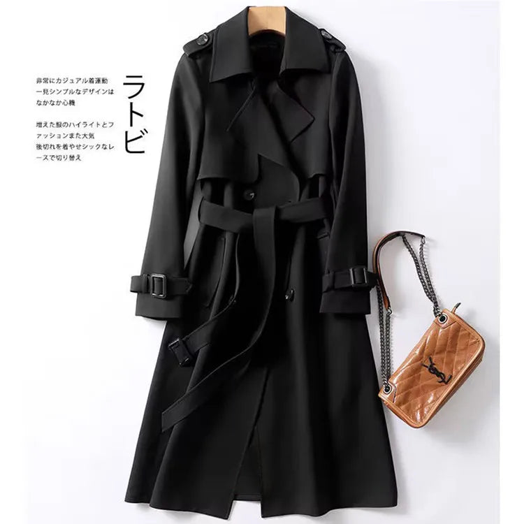 Autumn Winter Long Sleeve Trench Coat For Women 2024 Fashion Loose Office Lady Long Outerwears Jacket Coats Female Clothing