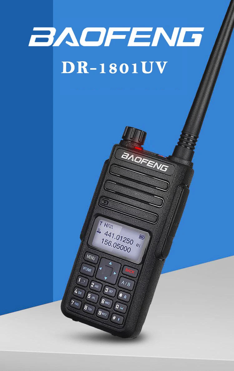 Baofeng Official Store DR-1801 Long Range Dual Band DMR Digital/Analog Walkie Talkie Tier tier II Dual Time Slot Upgrade Radio