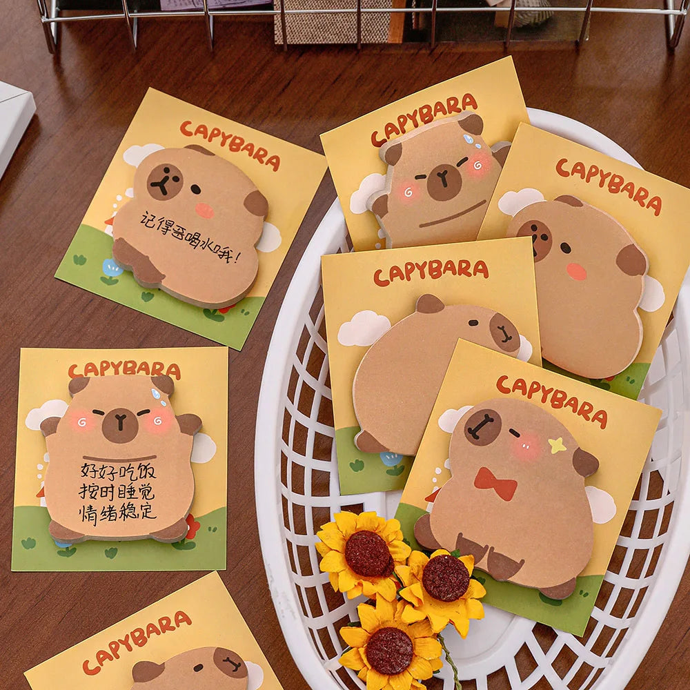 Capybara Sticky Notes, Cute Sticky Notes, Student Cartoon High-looking Sticky Notes Kawaii Memo Pad  Stationery  Stationary