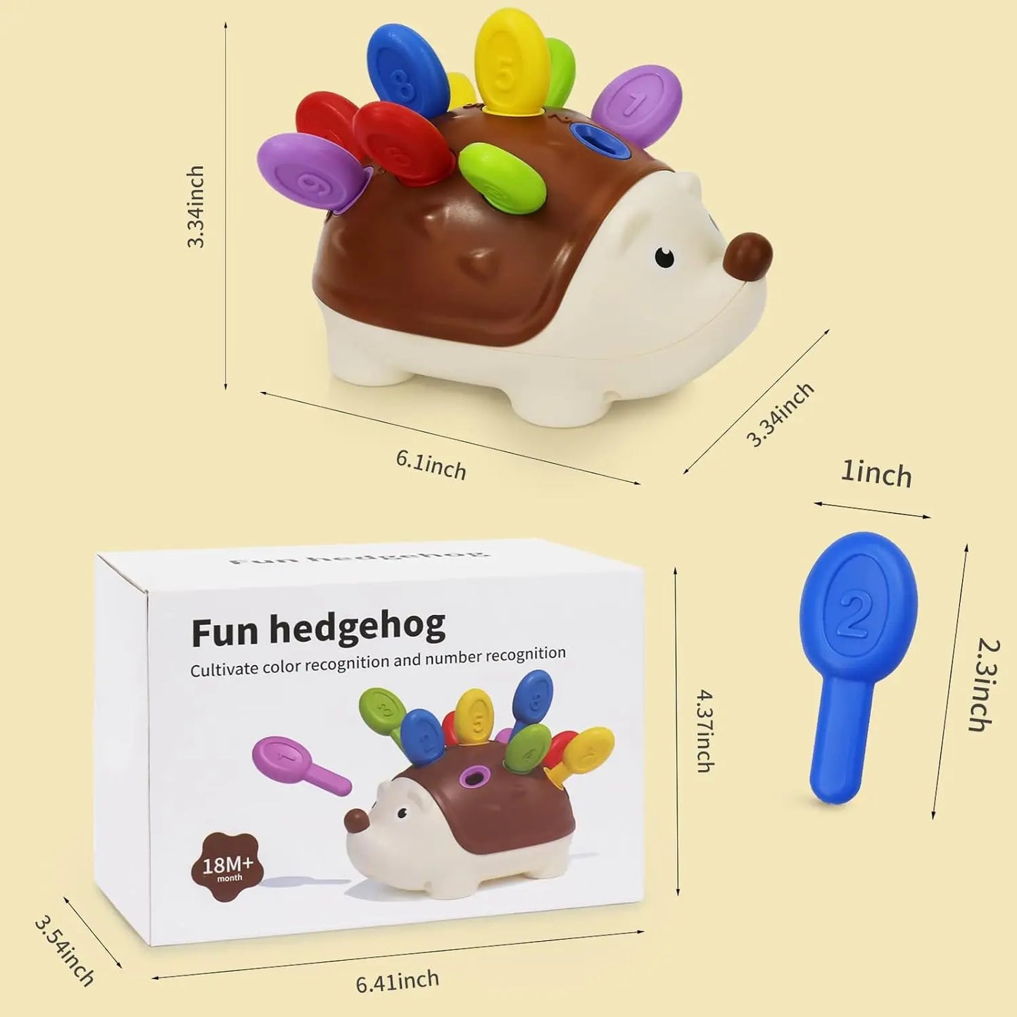 Hedgehog Montessori Educational Toy Fine Motor Toys for Toddlers Learning Counting & Training Develop Concentration Sensory Gift