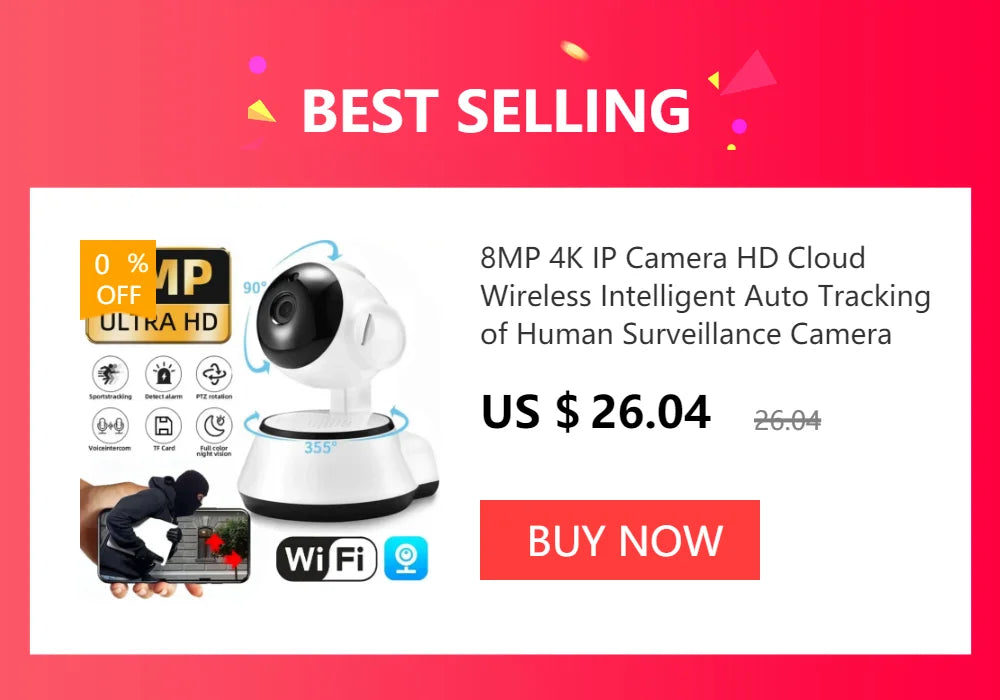 8MP 4K Dual Lens WiFi IP Camera Night Vision Ai Human Detect PTZ Outdoor Video Camara Wireless CCTV Security Protection Camera