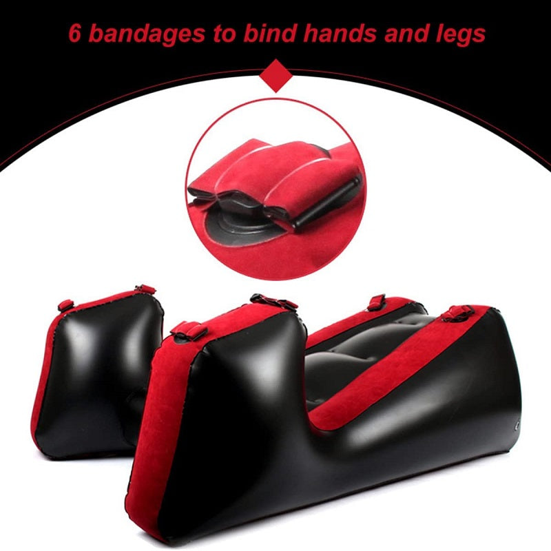 BDSM Open Leg Bondage Cushion Inflatable Sofa With Cuff Kit Furniture For Couple Deeper Position Support Chair Exotic Night