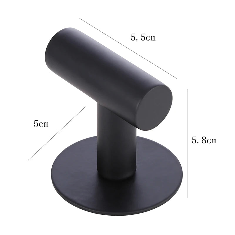 Aluminum Alloy Black Robe Hook Wall Hook Towel Hook For Bathroom Coat Self Adhesive Rustproof Hook Hanger For Kitchen Hardware