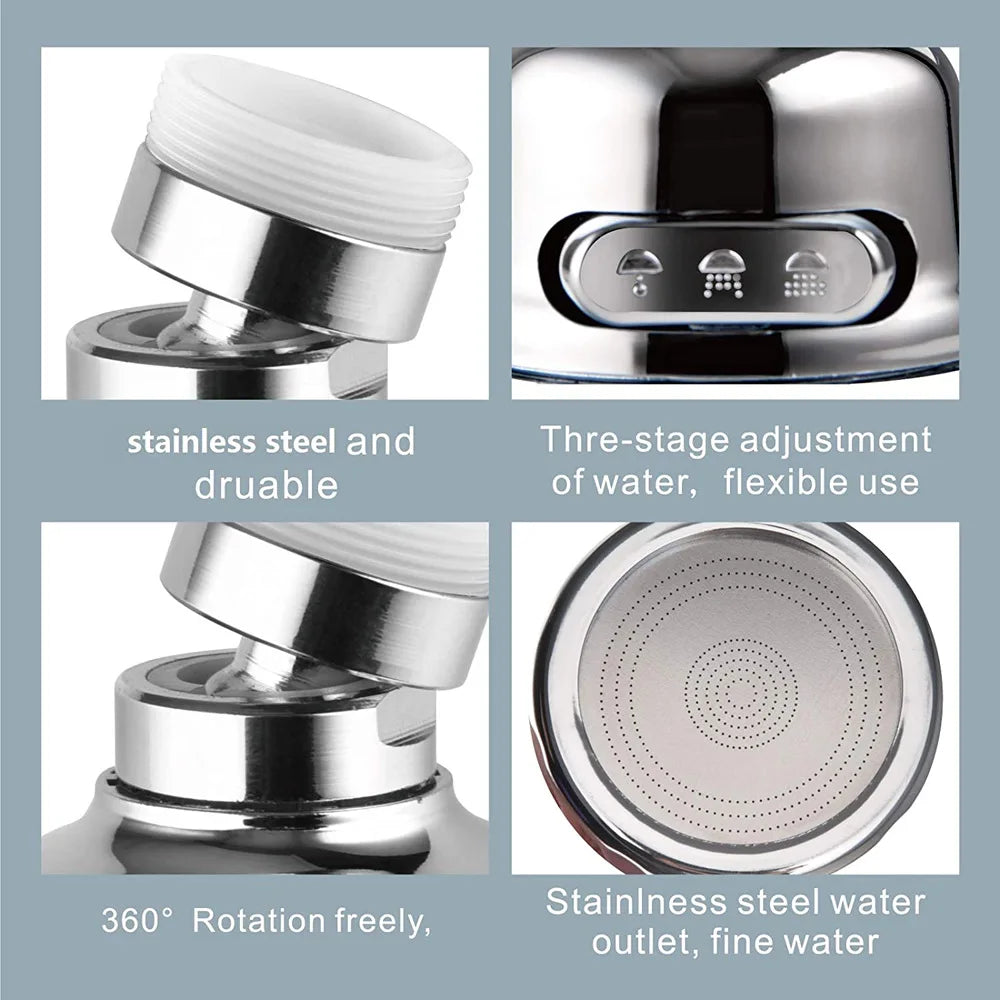 Zhangji Adjustable Swivel Kitchen Faucet 360 Degree Aerator Sprayer Filter Nozzle Diffuser Water Saving Bath Faucet Connector