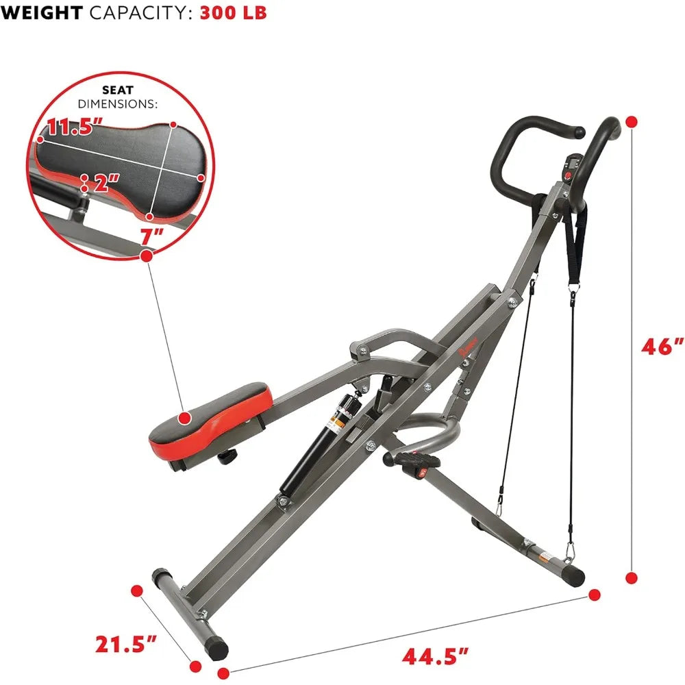 Row-N-Ride PRO, Full Body Combo Fitness Machine w/Resistance Bands, Easy Setup & Foldable for Rower