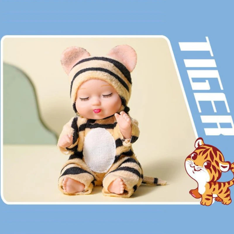 Reborn Dolls Baby Reborn Silicone Reborn Baby Doll 12cm Palm Dolls Pajamas Dress Simulation Baby Reborn Baby Doll Toys