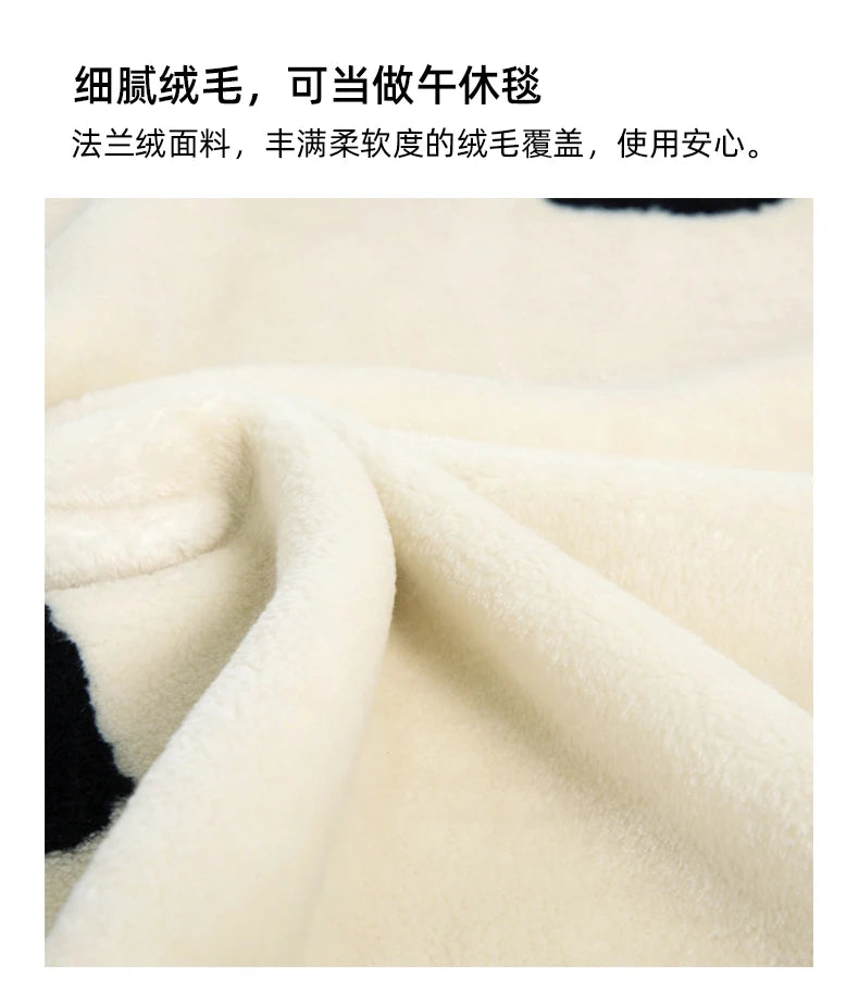 White Panda Pie Air Conditioning Blanket Panda Office Nap Flannel Sofa Dormitory Blanket