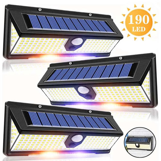 1/2/3Pcs Solar Wall Lights 190LED Outdoor Solar wall Lamp PIR Motion Sensor Solar Street Lamp Waterproof garden wall light