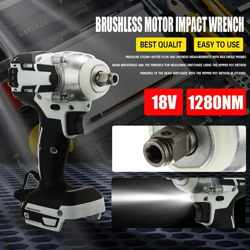 18V Brushless Electric Impact Wrench 1/2 inch Power Tool Electric Wrench 520Nm Drill Screwdriver Power Tool For Makita Battery