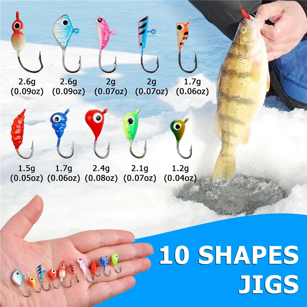 36/60/72/84Pcs Winter Ice Fishing Hook Glow ice jig bait 1.2-2.6g Jigging Fishing lure ice jigs for crappie panfish fishing gear