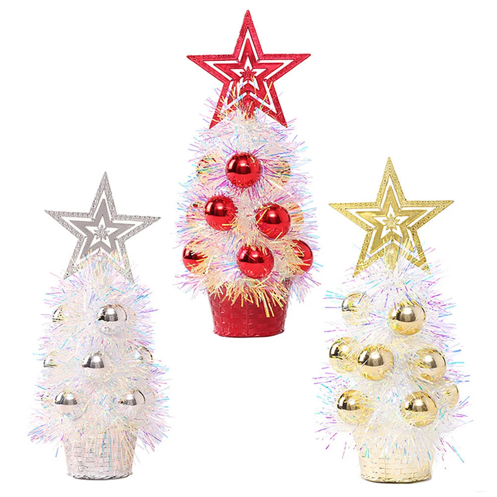 Luminous Mini Christmas Tree Decorations Home Desktop Small Tree Ornaments New Year Navidad Gifts Christmas Festival Party Dec