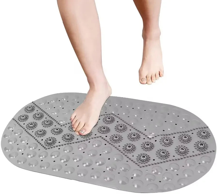 Anti-skid Bath Mats Rectangle Soft Shower Bathroom Massage Mat Suction Cup Non-slip Bathtub Carpet Bathroom Mat Foot Pad