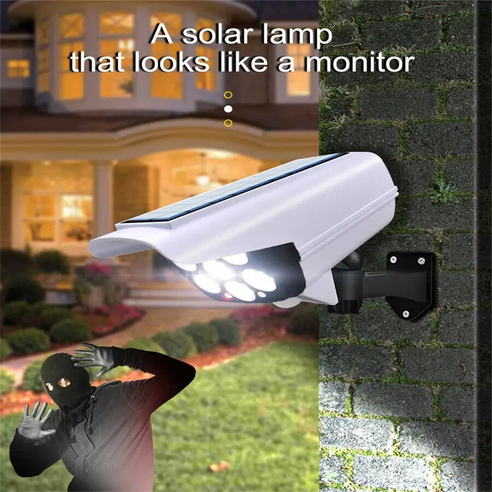 77/42 Led Flood Light Motion Sensor Security Dummy Camera Outdoor Wireless Ip65 Waterproof 3Mode For Garden Backyard Wall Lamp