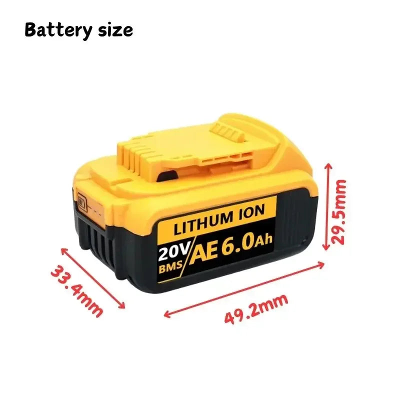 20V 18V DCB200 12.0Ah Replacement Li-ion Battery for DeWalt DCB205 DCB201 DCB203 Power Tool Battery 20 Volt MAX With Charger