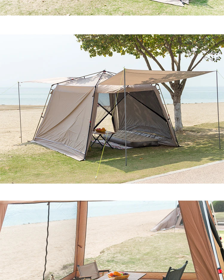 Sonuto Outdoor Canopy Tent Automatic Quick-Opening Aluminum Pole Camping Rainproof Beach Fishing Mosquito Net Sunshade Pergola