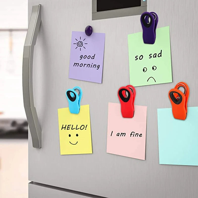 7 Pieces Magnetic Clips Refrigerator Whiteboard Wall Fridge Magnetic Memo Note Clips for Home Office School Stationary