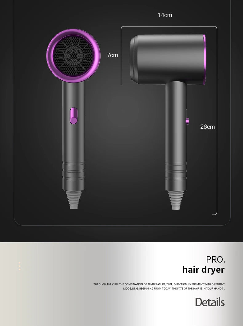 Professional Hair Dryer For Women, Safe Low Radiation Electric Hair Brush Blue Light Negative Ion Collagen Hair Care Dryer