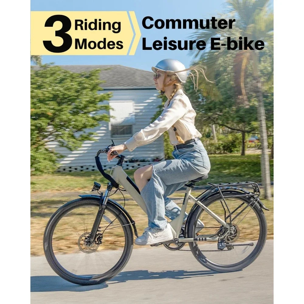 Electric Bike, UL 2849 Certified, Step Through Electric Bicycle with 350W Motor, 36V 9Ah Removable Battery, 20MPH E-Bikes