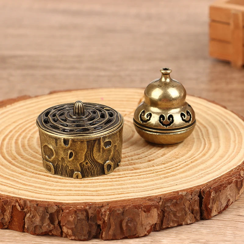 Alloy Incense Burner Chinese Buddha Lotus Flower Incense Holder Handmade Censer for Buddhist Home Office Decoration