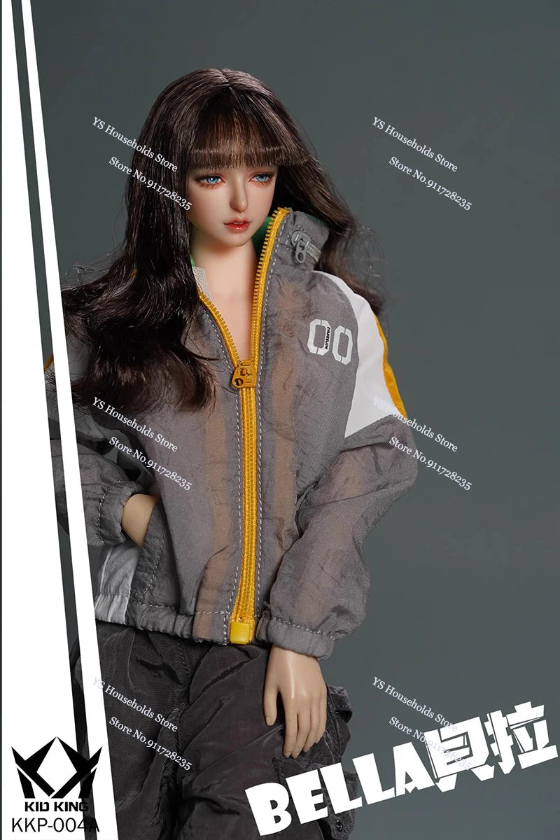 KIDKING KKP004 1/6 Bella Girl Soldier Delicate Head Scult Sliver Hair Decoration Model Toys For 12" Female Action Figure Body