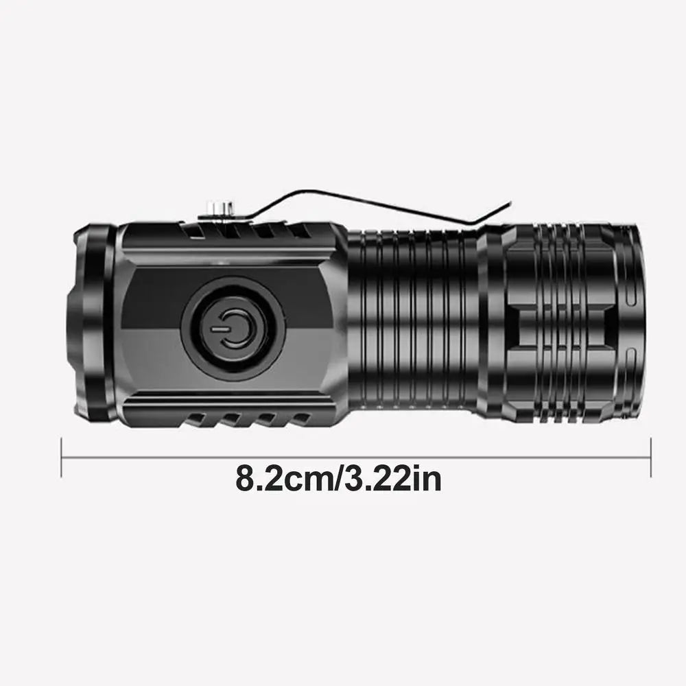 Three-Eyed Small Flashlight Strong Light Type-C Rechargeable Flashlight Super Bright Outdoor Lighting Flash Lights Long-Range