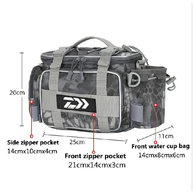 New Multifunction Backpack Lure Box Gear Storage Bag Fanny Pack for Men Fly Fishing Backpack with Rod Holder Sling Shoulder Bag