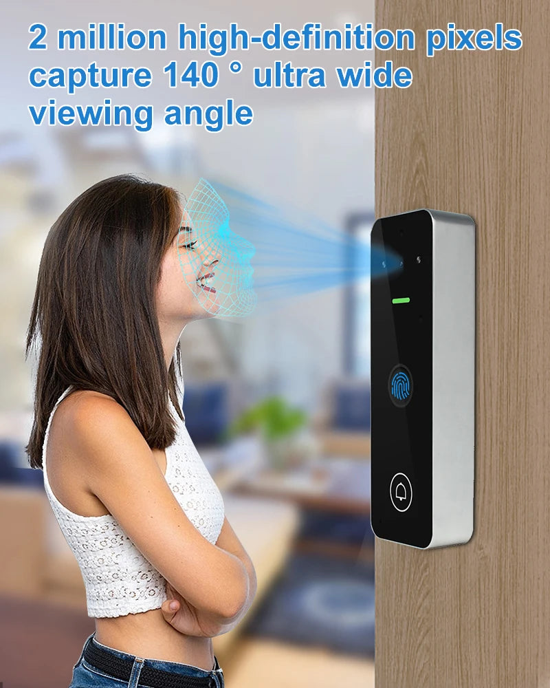 Wifi Home Video Intercom 1080P Video Doorbell Camera Biometric Fingerprint Access Control System Apartment Tuya Smart Life IP65