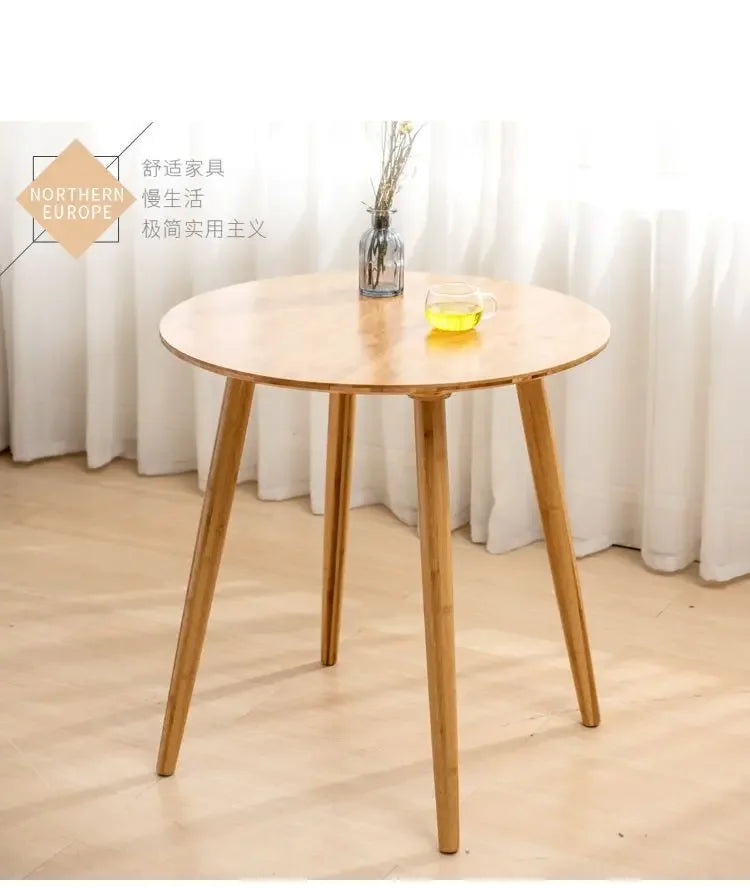 Nordic Small Coffee Table Tea Table Bamboo Side Tables Small Round Tables Modern Simple Balcony Negotiation Tables Living Room