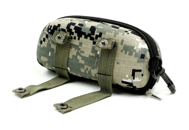 Tactical Camouflage Sunglasses Box Zipper Goggle Box Glasses Storage Case Outdoor Eyewear Accessory Bag Camping Gear