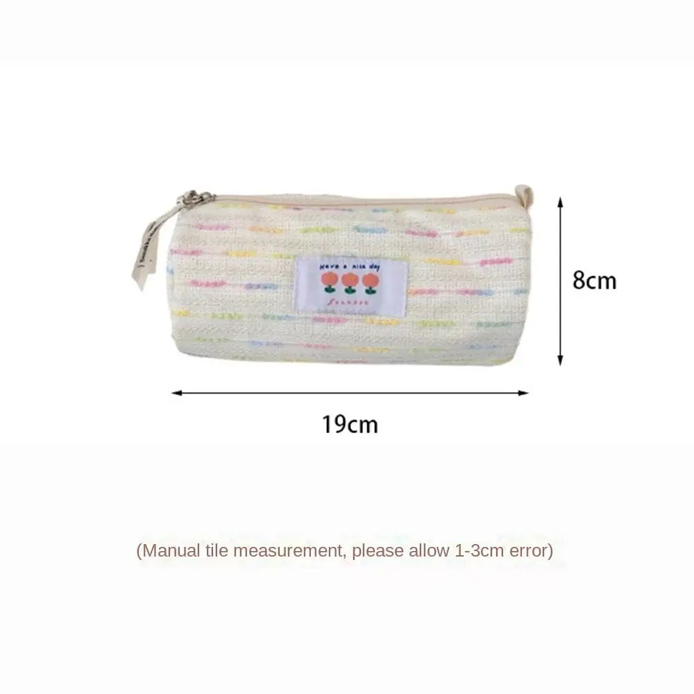 Gift Embroidered Pencil Case Large Capacity Stationary Case Stationary Storage Pouch Cosmetic Bag