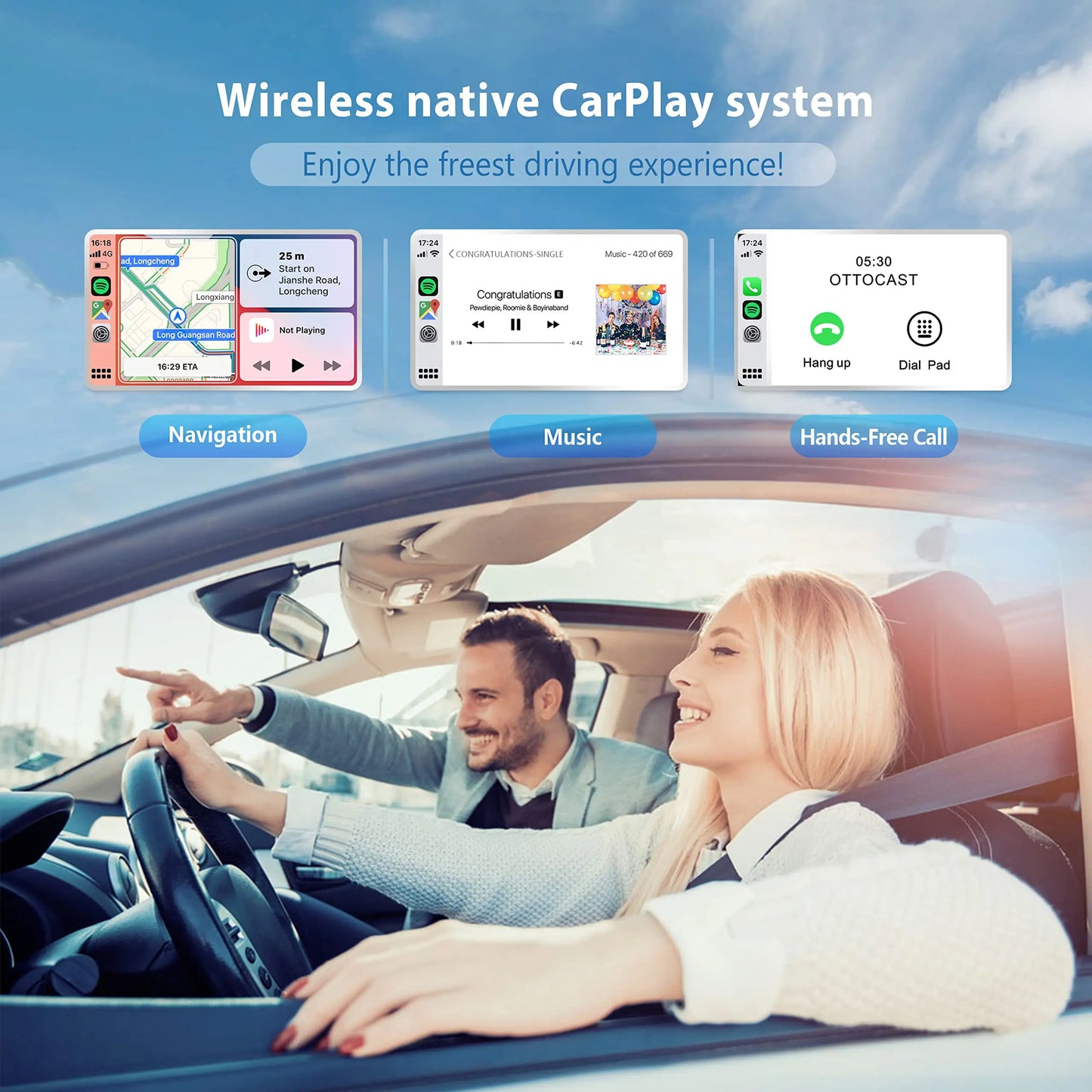 Wireless Android Auto Adapter for OEM Wired AA Cars Android Auto Dongle for Android Phone Convert Wired to Wireless 5Ghz WiFi