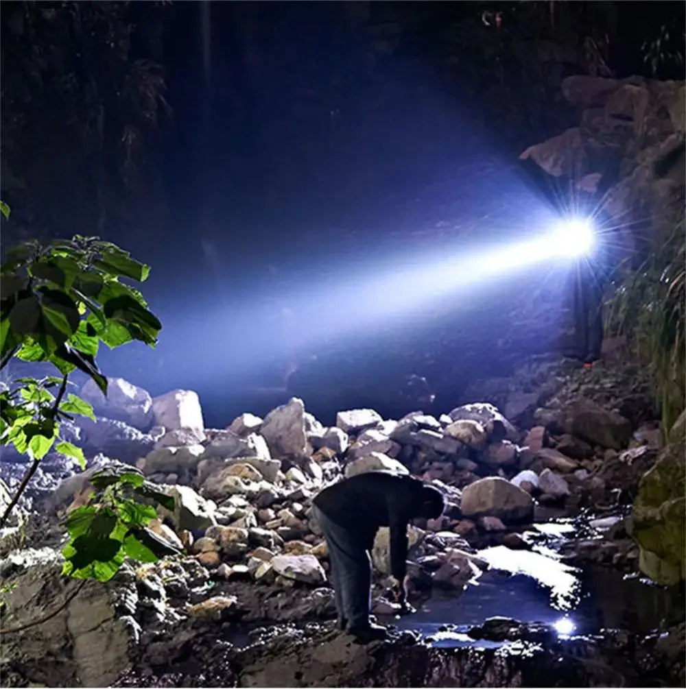 Most Powerful LED Flashlight USB Rechargeable Flashlights Outdoor Waterproof Torch Super Bright Emergency Lights