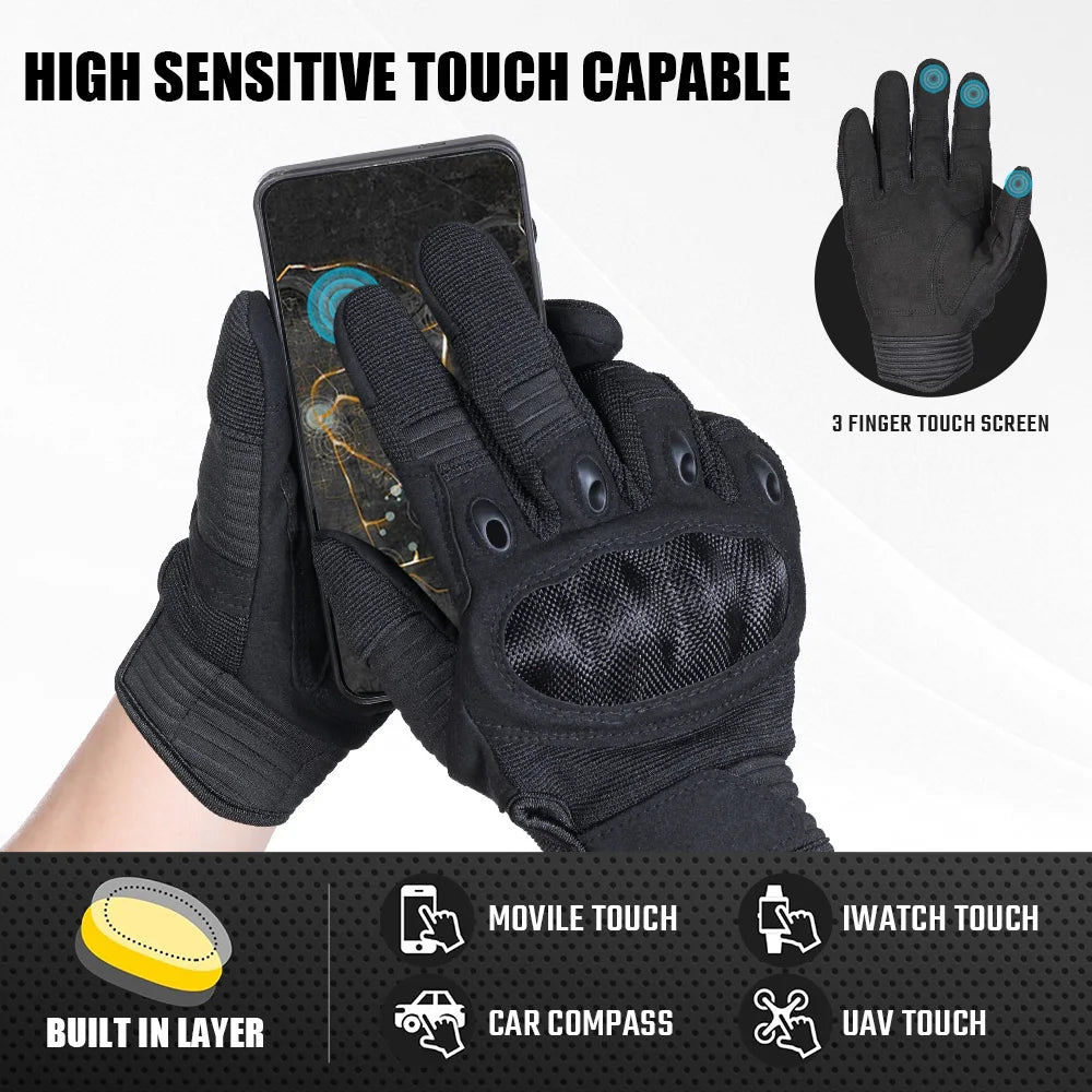 Touch Screen Tactical Gloves Outdoor Cycling Sports Hiking Camping Hunting Airsoft Combat Bicycle Hard Shell Anti-skid Gear Men