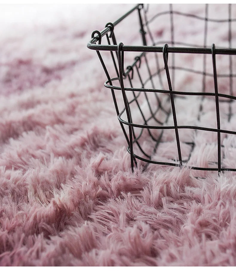 Soft Area Rugs For Bedroom Fluffy, Non-slip Tie-Dyed Fuzzy Shag Plush Soft Shaggy Bedside Rug, Tie-Dyed Living Room Carpet