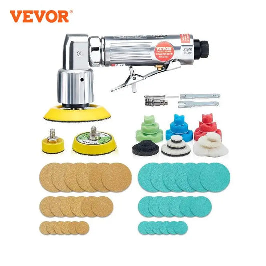 VEVOR Mini Air Sander Orbital Pneumatic 1"/2"/3" Grinding Machine Set for Car Polishing High Speed Air Powered Polisher Air Tool