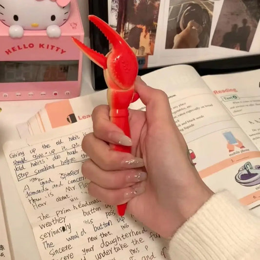 Lovely Interesting Lobster Paw Clamp Ballpoint Pen Funny Kids Gift School Supplies Plastic Hammer Neutral Pen Office Stationary