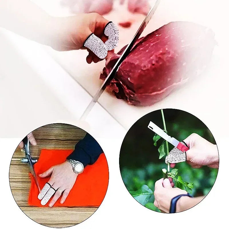 Anti-Cut Finger Cover Finger Protector Sleeve Level 5 High-strength Safety Anti Cut Fingertip Gloves Kitchen Tools