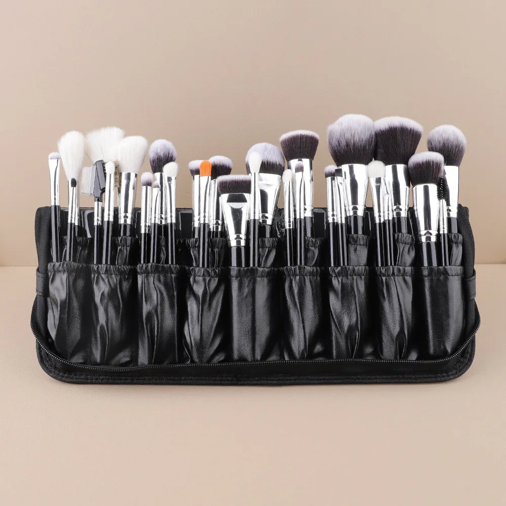 30pcs/40pcs Folding Makeup Brushes Organizer Professional Travel Stand-up Cosmetic Bag Artist Storage Bag (Only Bag)