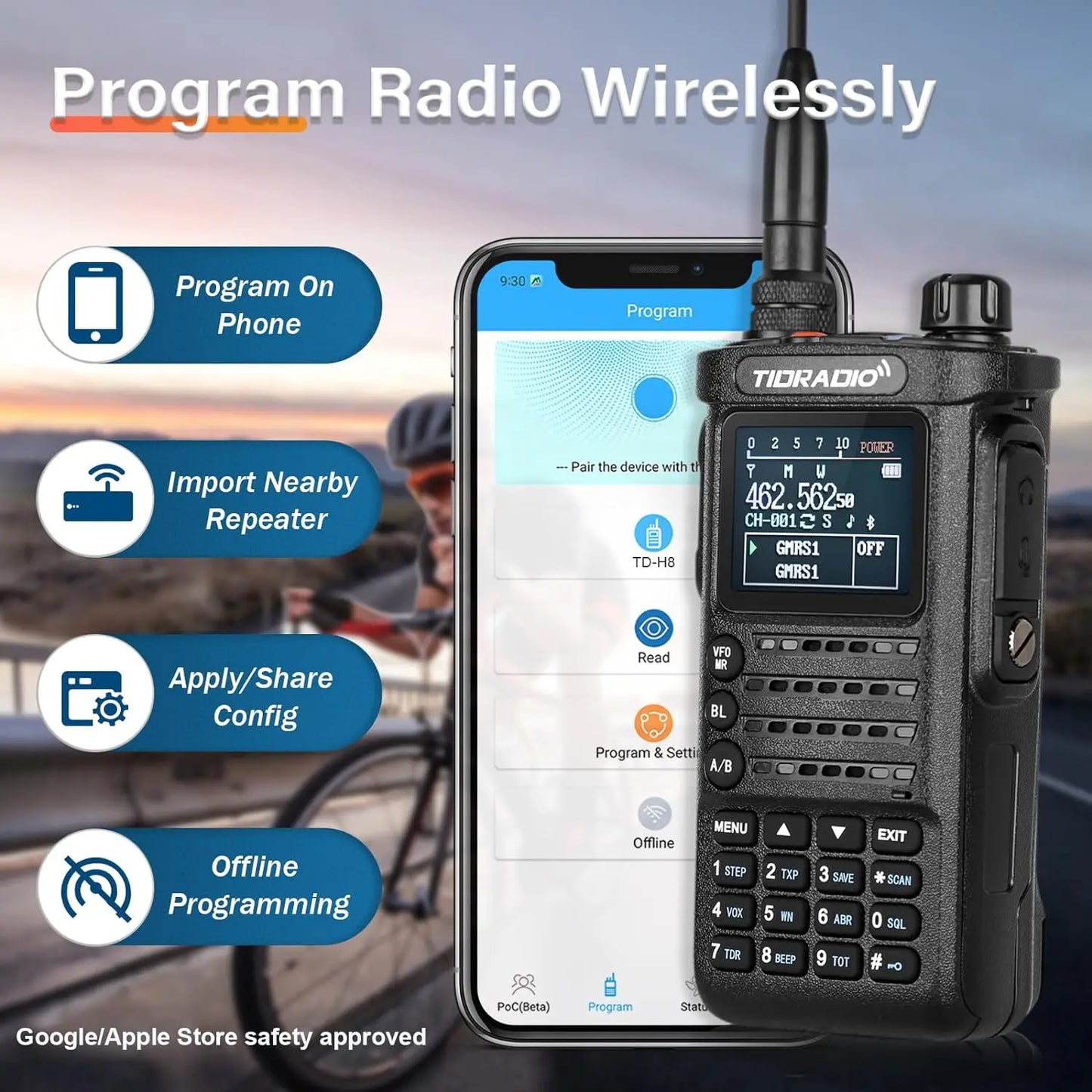 2nd Gen 2PCS TIDRADIO H8 10W Walkie Talkie Long Range Connection Wireless Programming Multi-Band Two Way Radio  Portable Set HAM