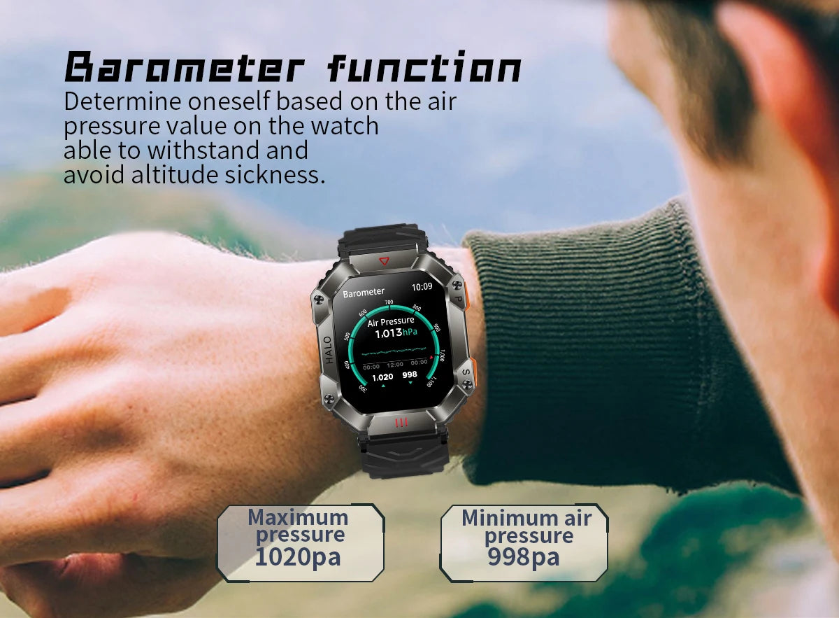 Men Smart Watch Fitness Watches Ip68 Waterproof Military Healthy Monitor AI Voice Bluetooth Call Smartwatch For Android IOS 2023