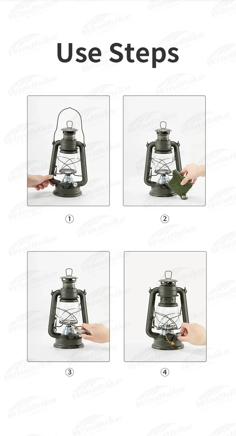 Naturehike Kerosene Lamp Coal Oil Lantern Retro Lighting Light Outdoor Camping Picnic Travel Photo Props Rainproof Portable