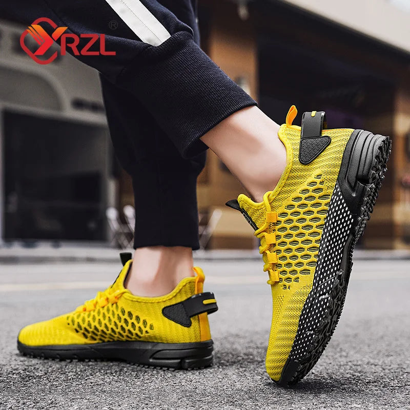 YRZL Mens Running Shoes 2024 Mens Sneakers Shoes Mesh Breathable Outdoor Tennis Walking Training Shoes for Men Plus Size 40-47