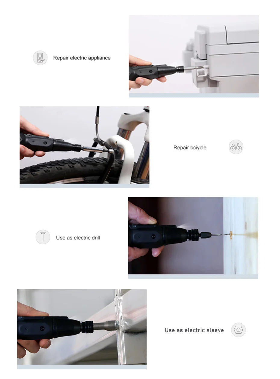 Mini Electric Screwdriver Cordless Drill 1800mah Lithium Battery 3.6V Super Torque Power Tools Traditional Led Light HOME DIY