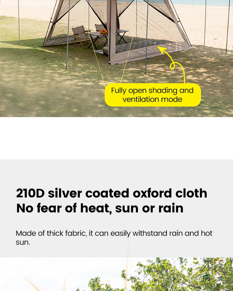 Sonuto Outdoor Canopy Tent Automatic Quick-Opening Aluminum Pole Camping Rainproof Beach Fishing Mosquito Net Sunshade Pergola